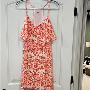 Orange and White Mini Dress